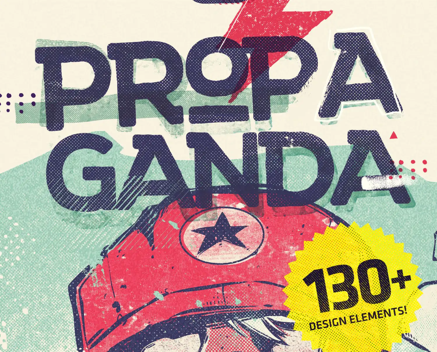 2095 AFFINITY丝网印刷效果画笔笔刷素材包Propaganda Design Kit 1.5