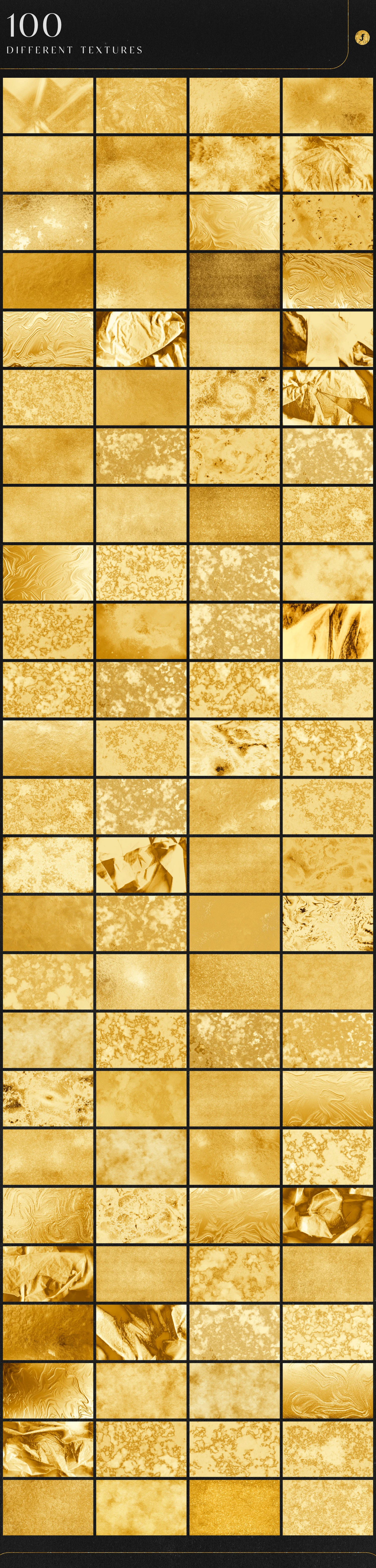 2104 100款高清金色背景肌理质感图片素材100 Golden Textures