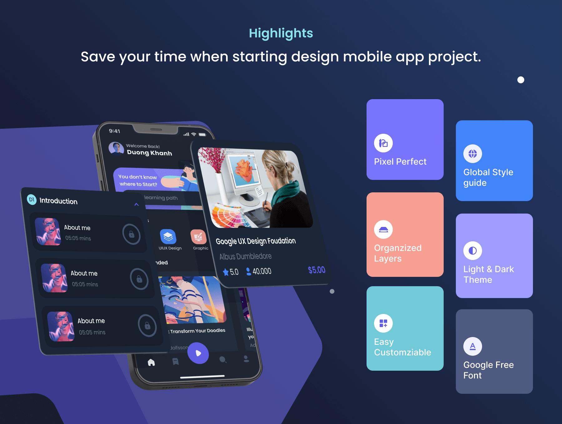 80个紫色绚丽在线学习移动APP UI Kit素材