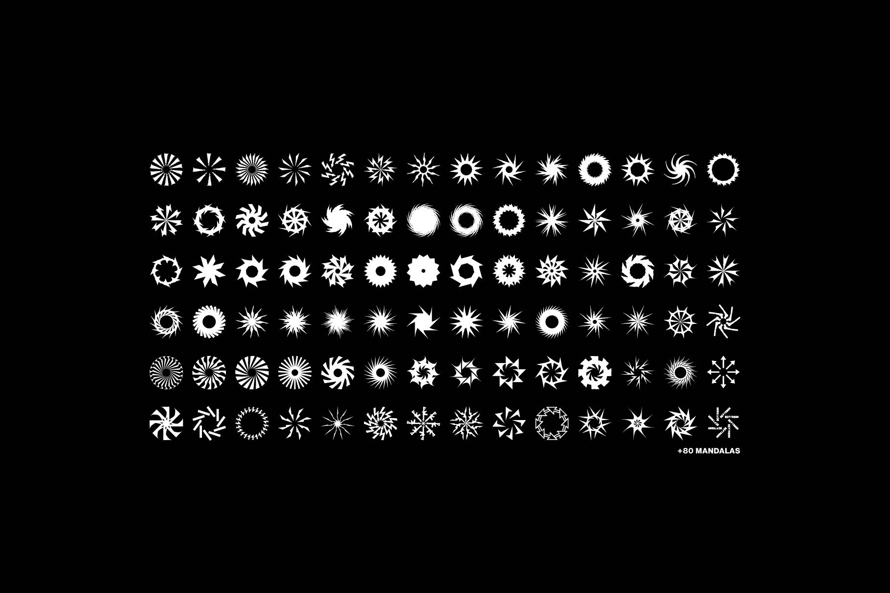 400+野蛮主义矢量素材包AI/SVG/PNG格式几何图形复古未来感Y2K400+ Brutalist Vectors-果觅网