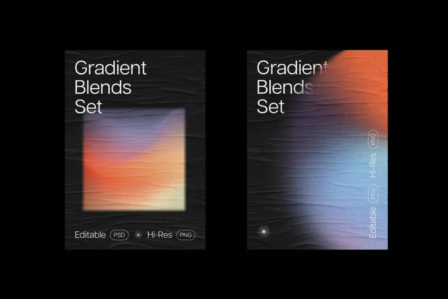 高端渐变素材包12款PSD分层设计36纹理6色系4000px高清源文件Gradient Shapes Colletion-果觅网