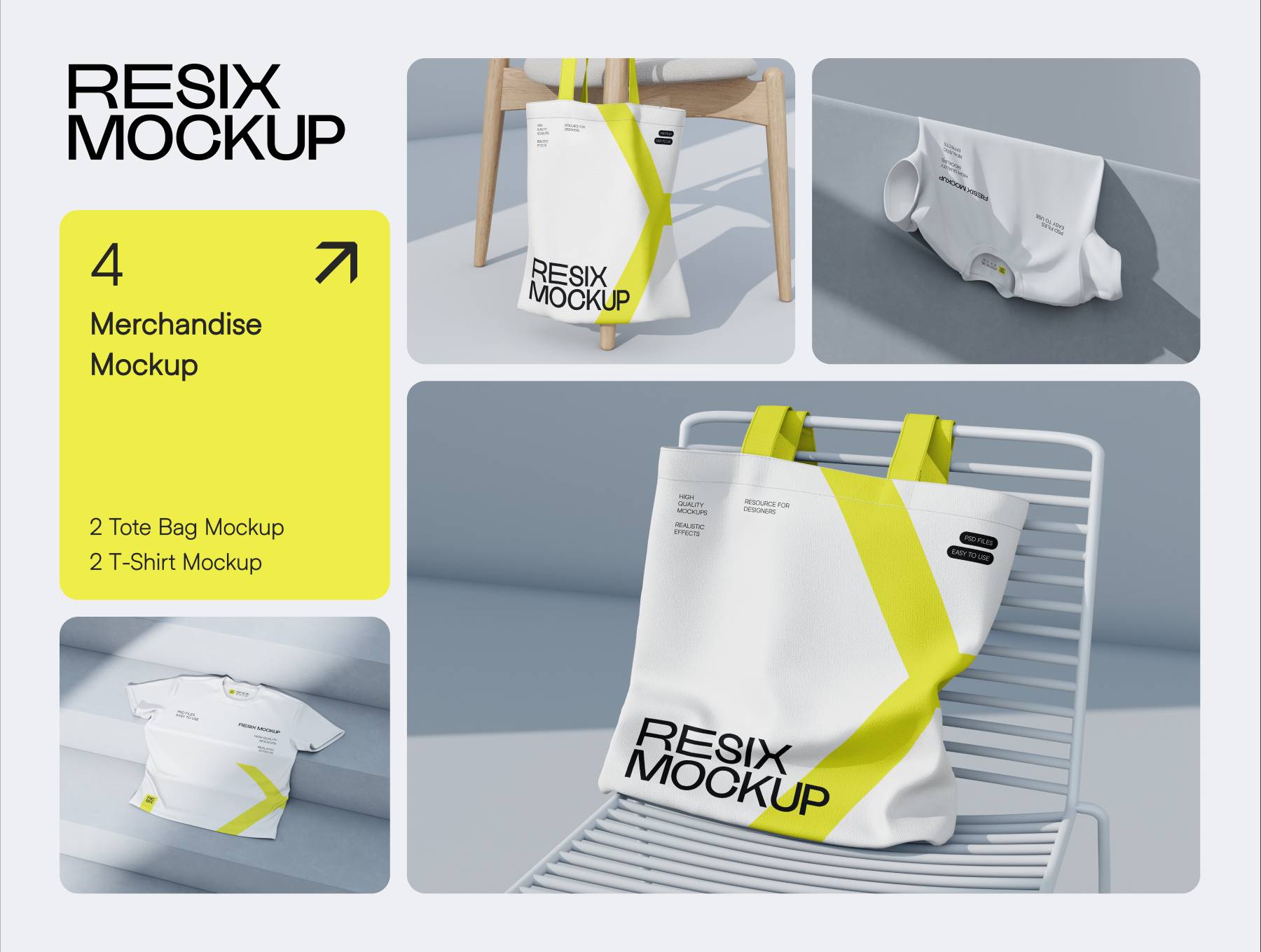 A3862 高端企业VI视觉系统全套模板品牌设计LOGO画册包装展示样机Resix – Clean Style Branding Mockup Bundle