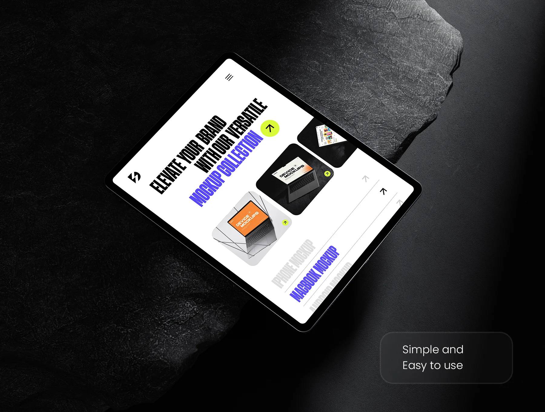 iPhone15Pro超逼真6K苹果设备模型智能对象可编辑商业展示暗黑风Sleek Apple Device Mockup Bundle-果觅网