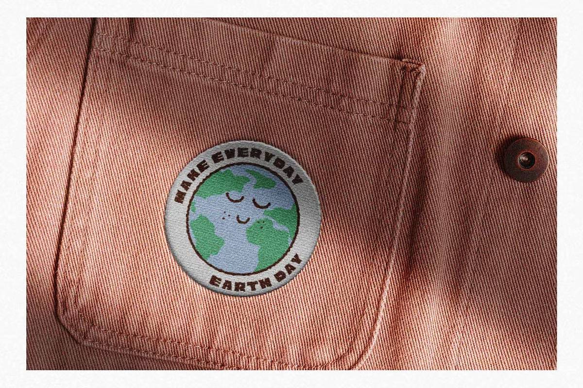 地球日复古环保贴纸套装PNG透明背景矢量图AI/EPS/SVG格式素材包Everyday-Earth-Day-Collection-果觅网