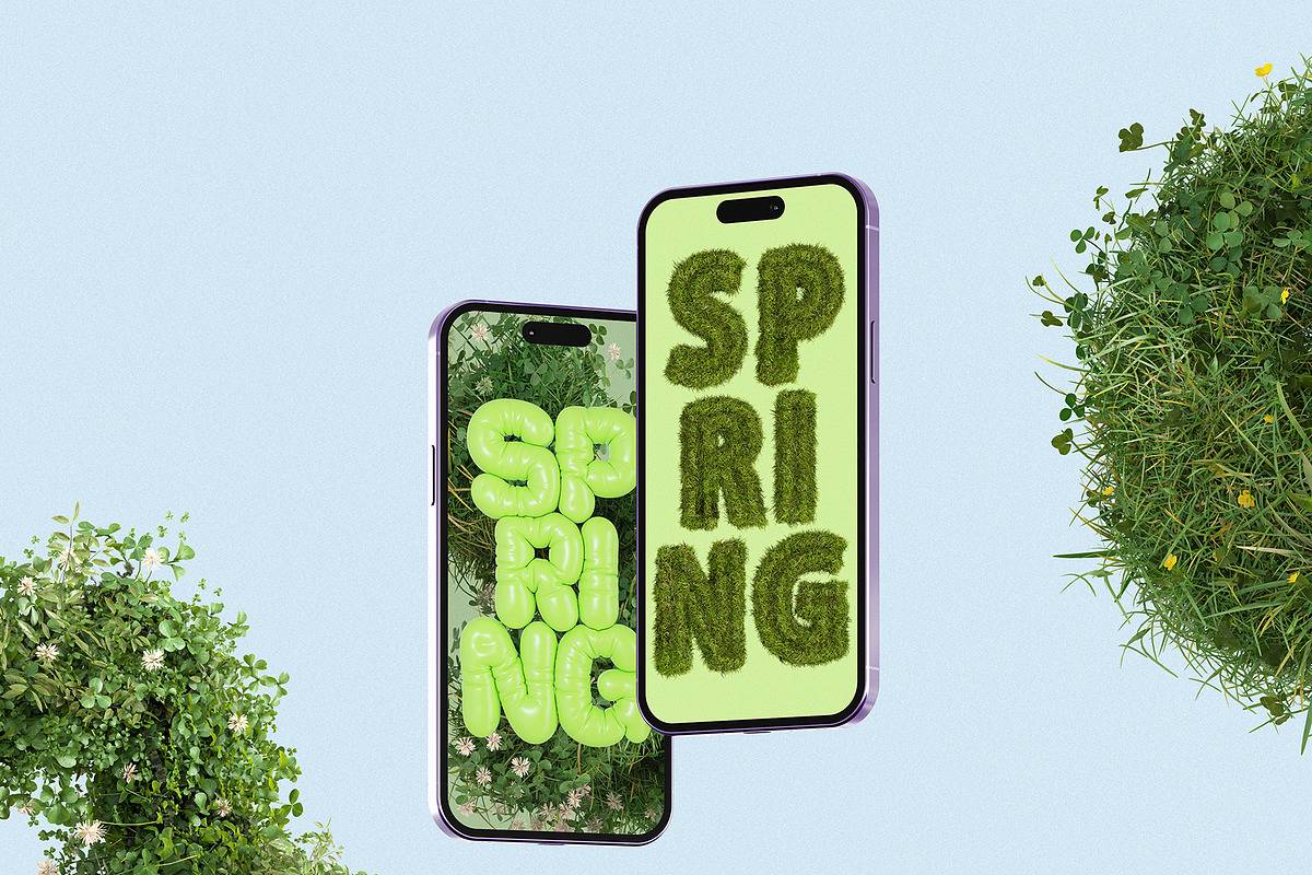 春天主题3D字母花卉PNG素材包海报设计透明背景创意装饰元素Hello Spring – 3D Lettering Set-果觅网