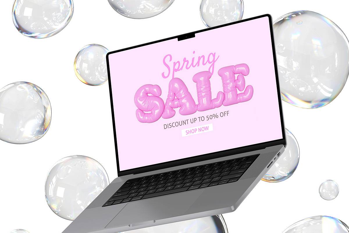 春天主题3D字母花卉PNG素材包海报设计透明背景创意装饰元素Hello Spring – 3D Lettering Set-果觅网