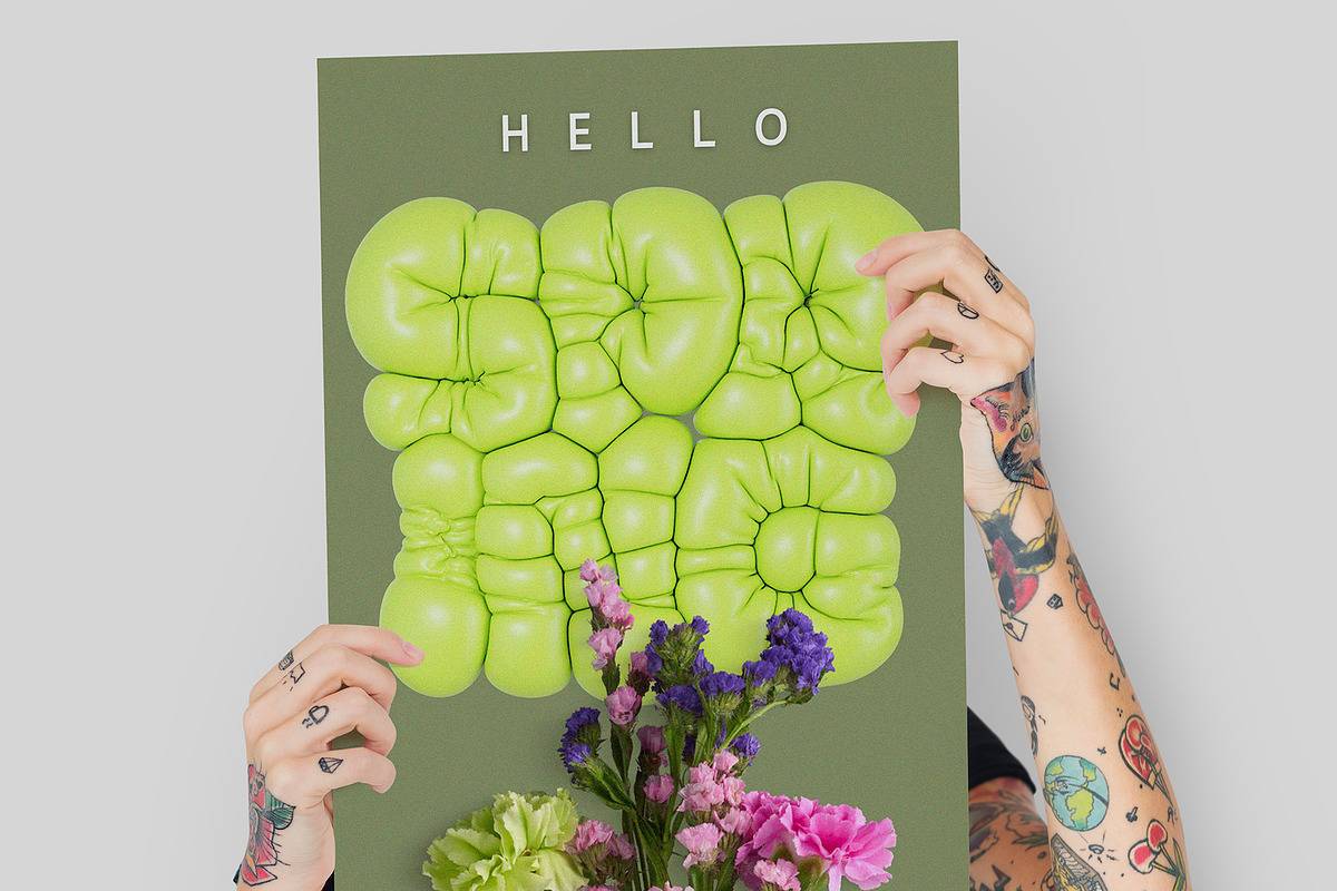 春天主题3D字母花卉PNG素材包海报设计透明背景创意装饰元素Hello Spring – 3D Lettering Set-果觅网