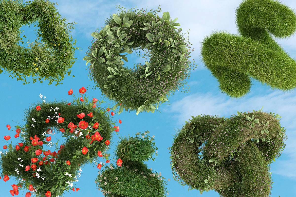 春天主题3D字母花卉PNG素材包海报设计透明背景创意装饰元素Hello Spring – 3D Lettering Set-果觅网