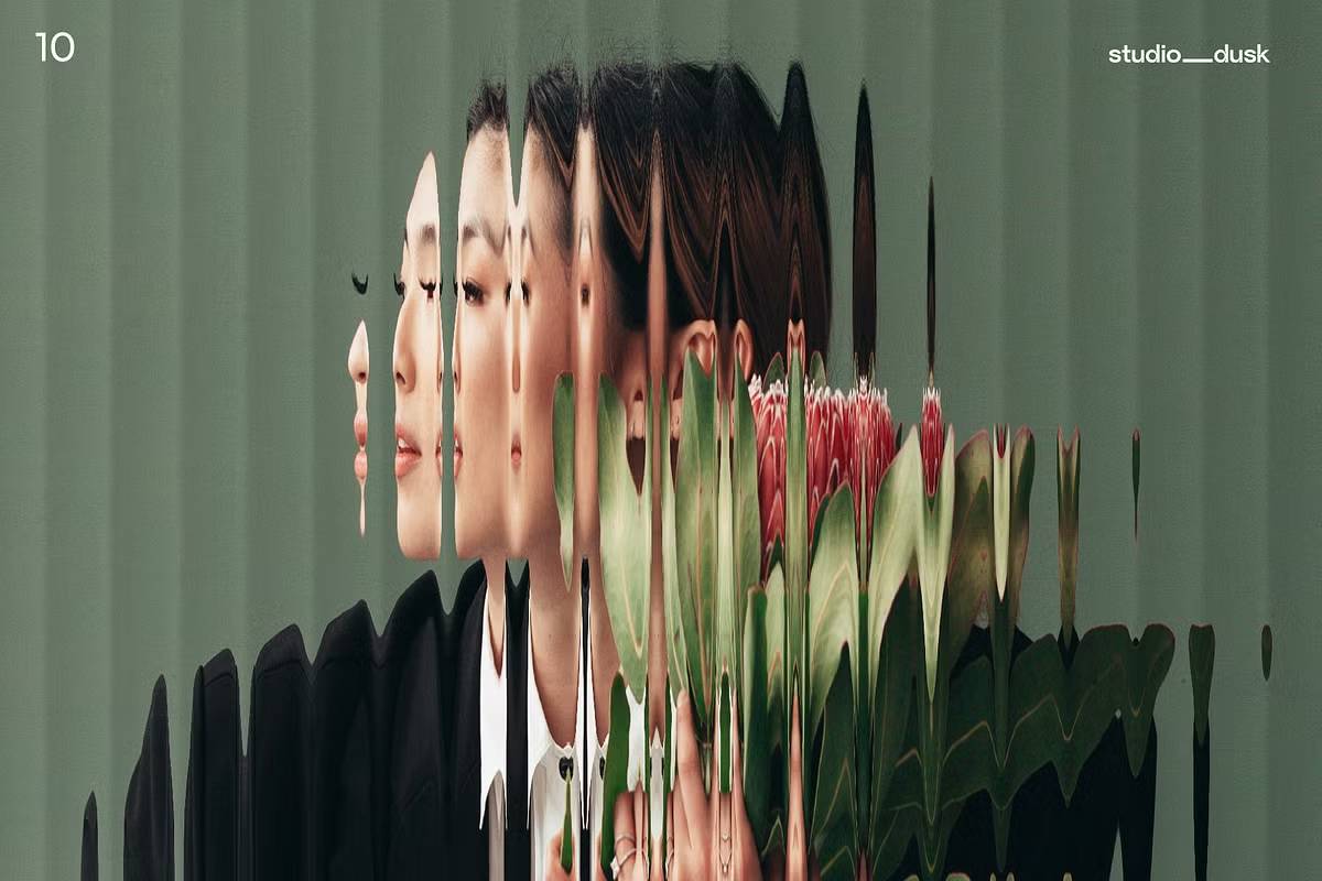 2025新款PS玻璃特效33款合集一键生成高清质感免抠图模板Refracto 33 Patterned Glass Effects-果觅网