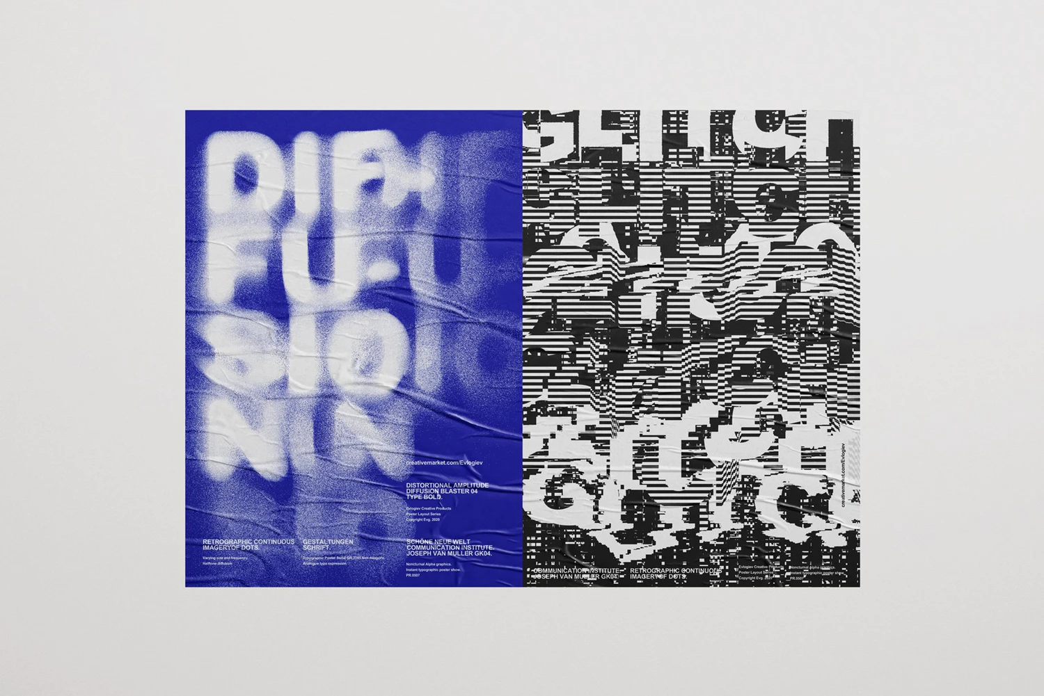 1557 潮流文字抽象海报艺术处理PS样式排版源文件Evlogiev – Typographic Poster Layouts No.01