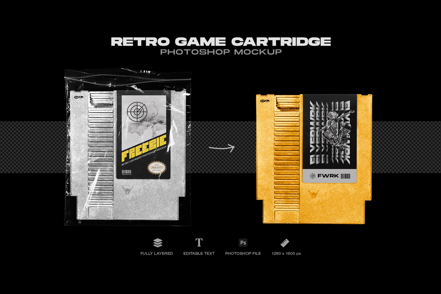 1571 复古游戏金属墨盒PS样机RETRO GAME CARTRIDGE MOCKUP