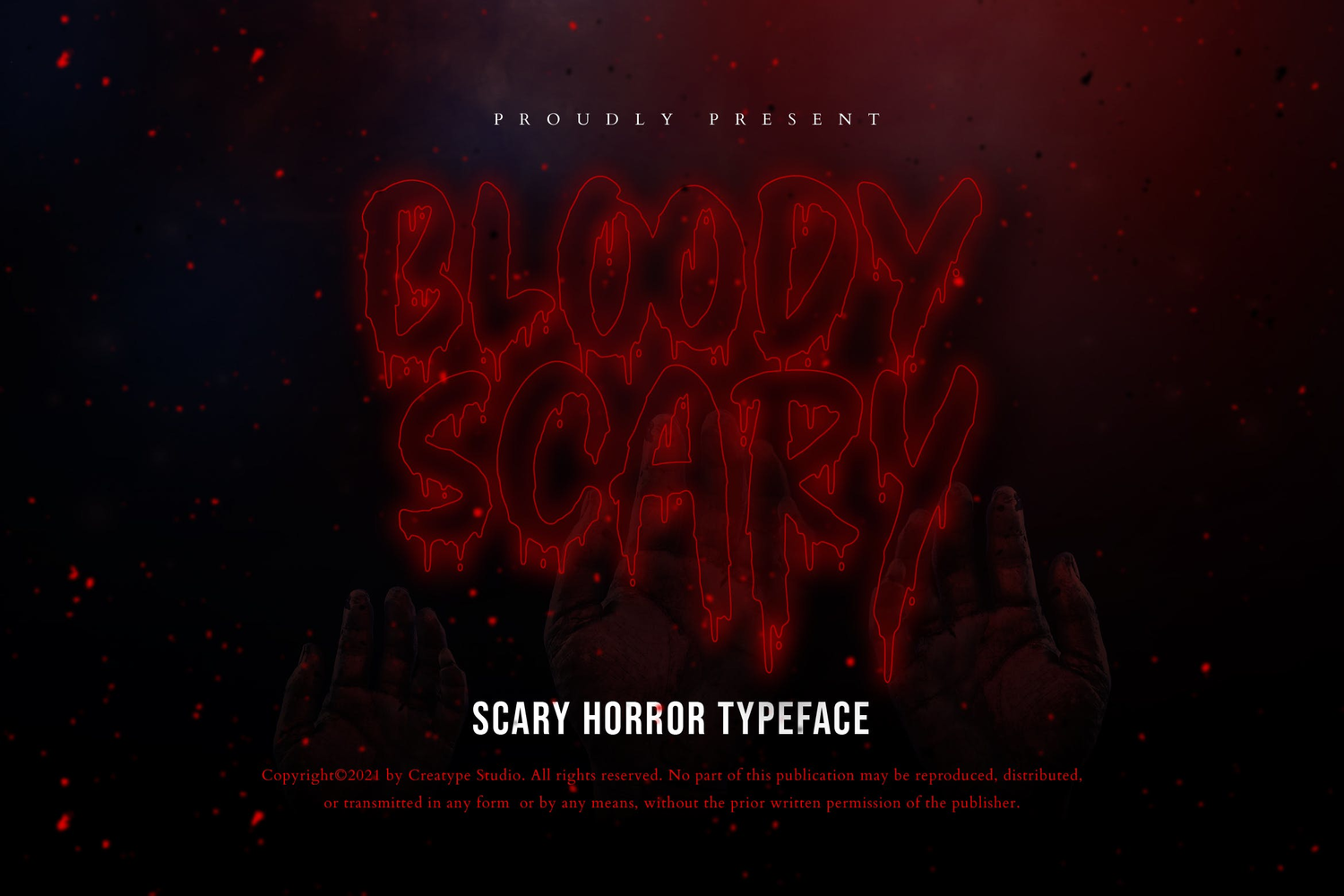 1604 恐怖流血万圣节英文字体 Bloody Scary Horror Halloween Font