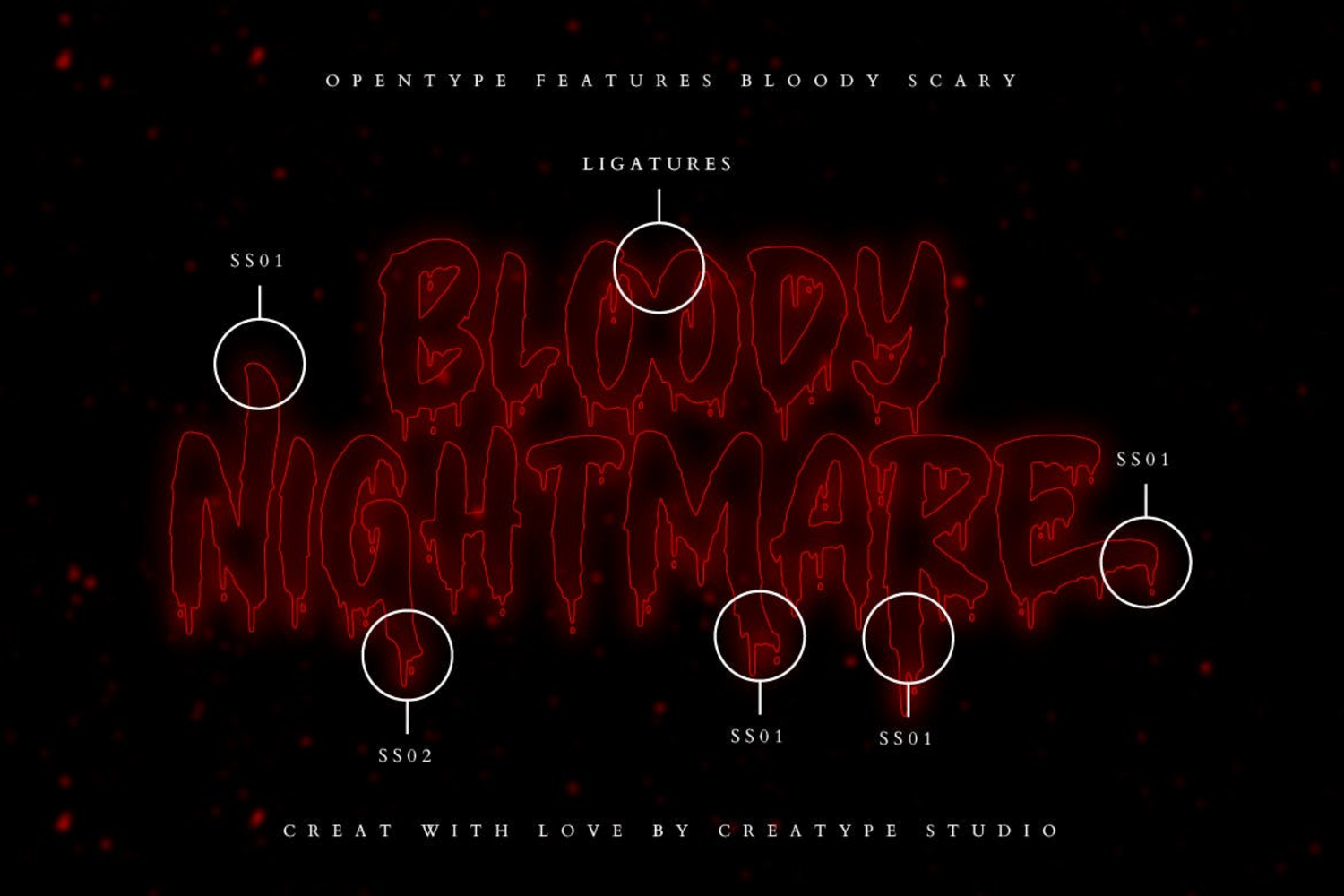 1604 恐怖流血万圣节英文字体 Bloody Scary Horror Halloween Font