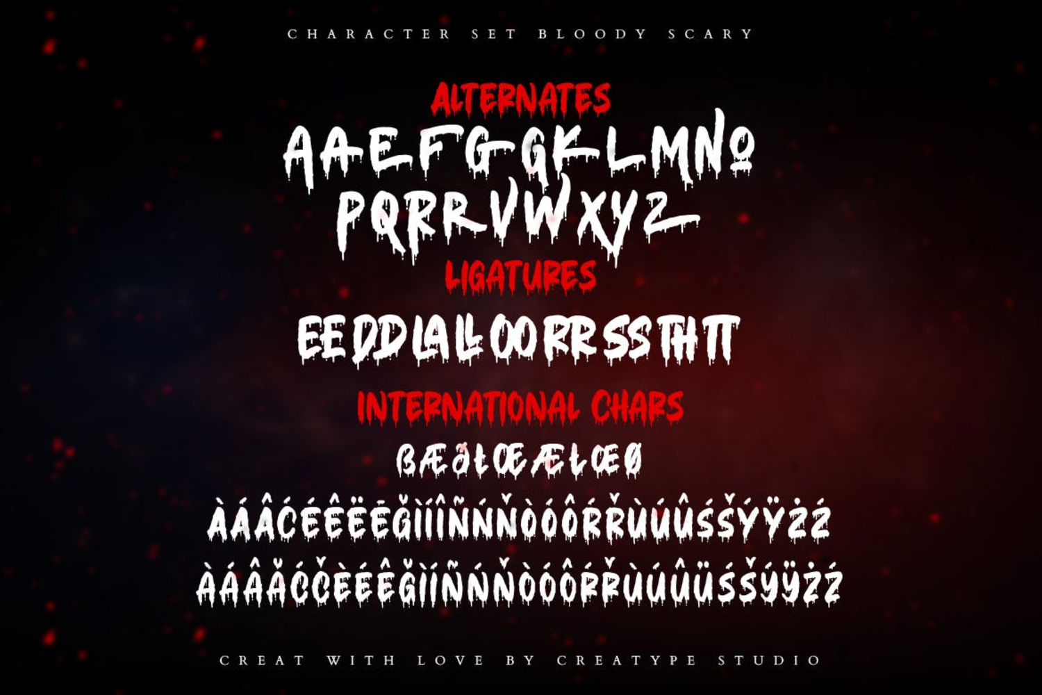 1604 恐怖流血万圣节英文字体 Bloody Scary Horror Halloween Font