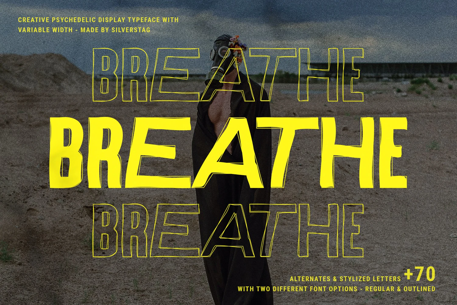 1609 迷幻复古无衬线手写英文装饰字体SAVIGNY – Psychedelic Display Font