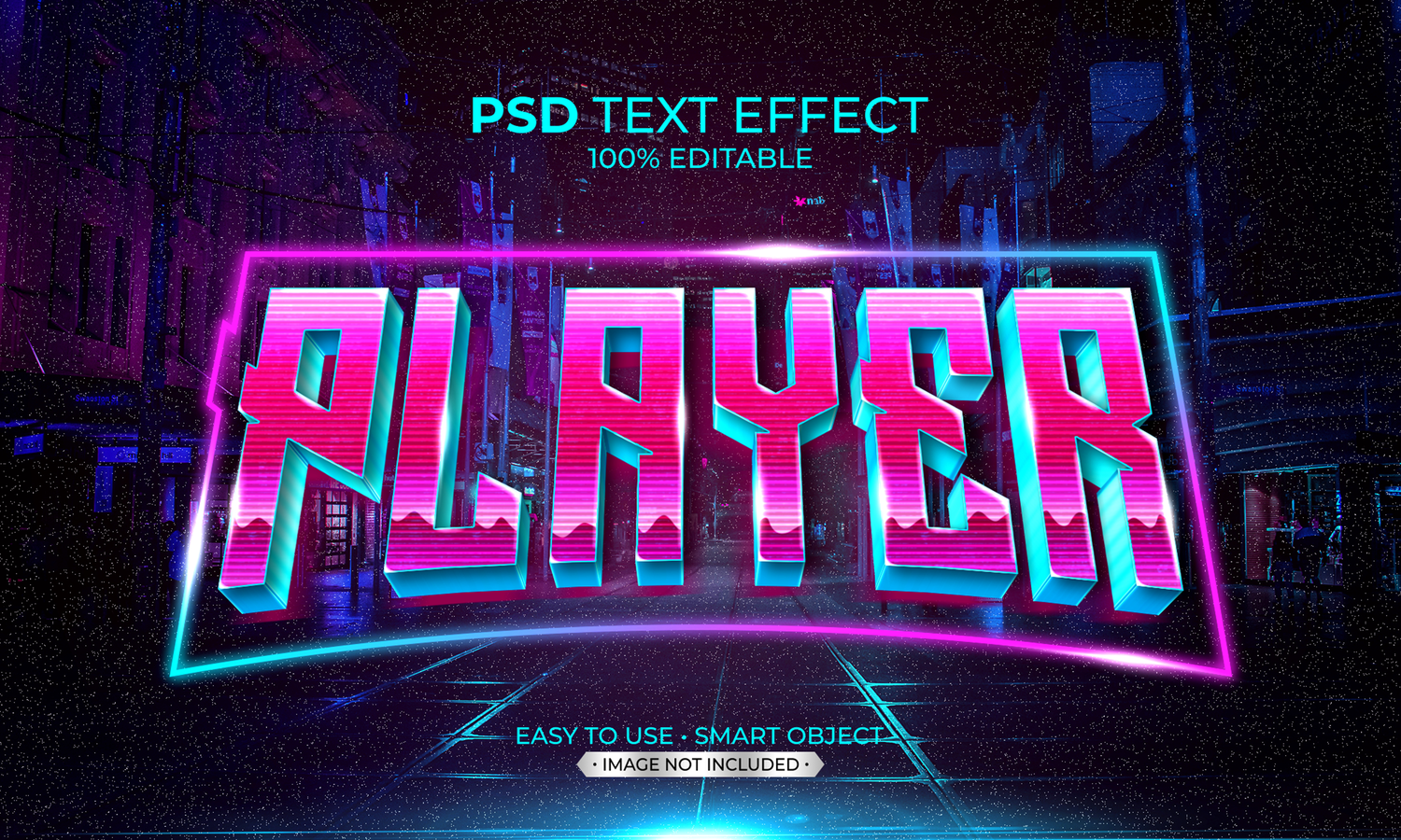 1616 赛博朋克游戏主题文字PS样式一键生成 Player gaming text effect Premium Psd