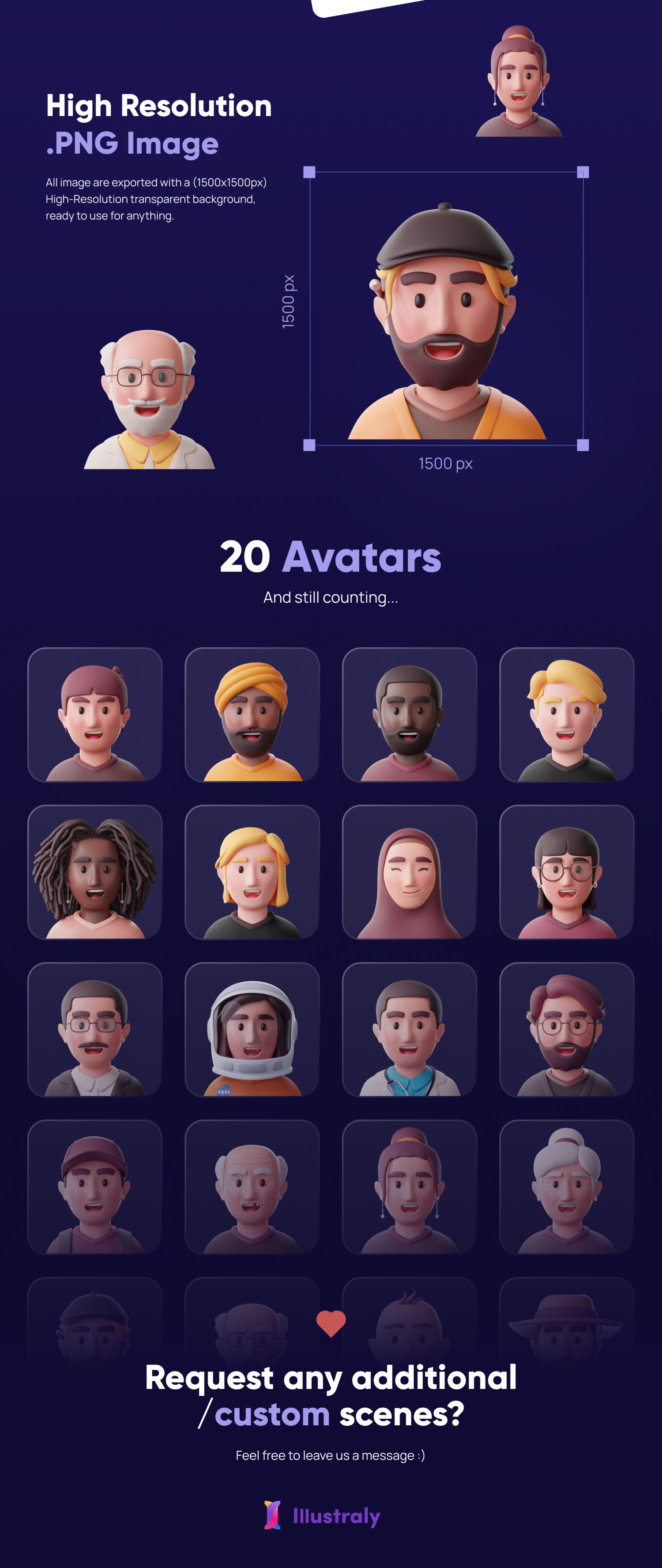 1637 现代创意 3D 人物头像Blend模型Facely – MetaPeople 3D Avatar