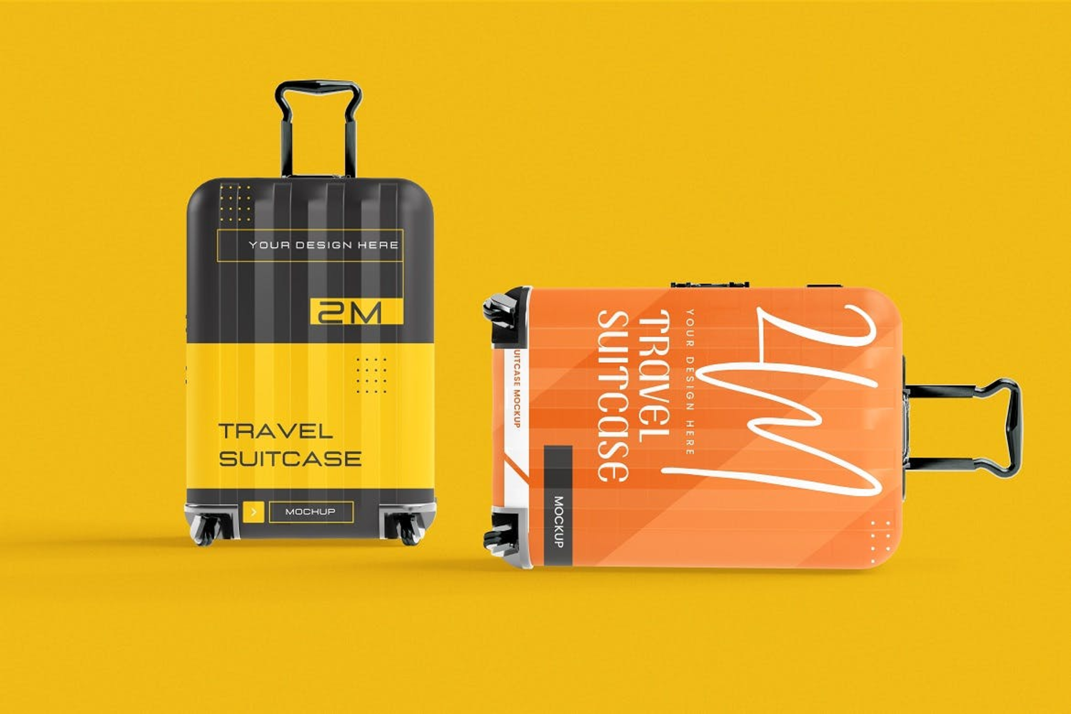 1789 拉杆行李箱PS样机素材(psd)Travel Suitcase Mockups