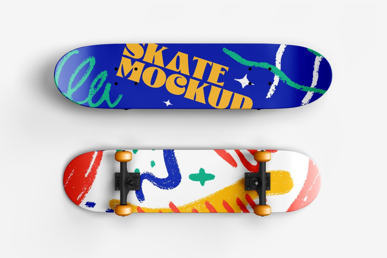 1791 8款潮流街头滑板设计PS样机素材(psd) Skateboard Mockup