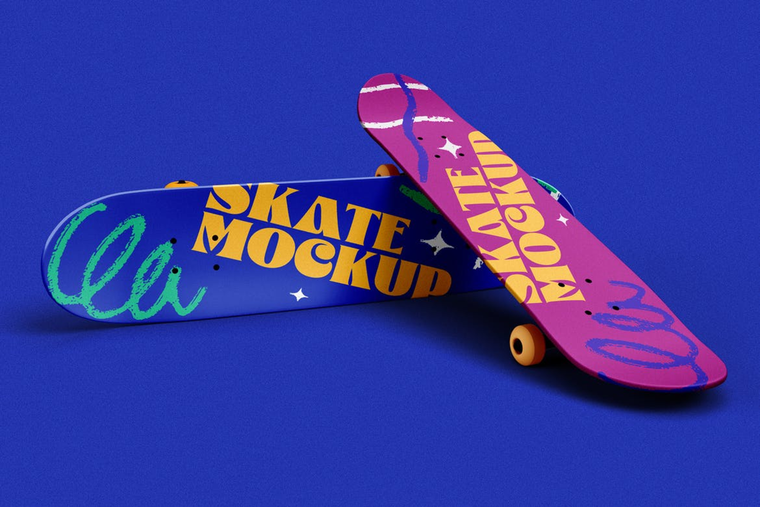 1791 8款潮流街头滑板设计PS样机素材(psd) Skateboard Mockup