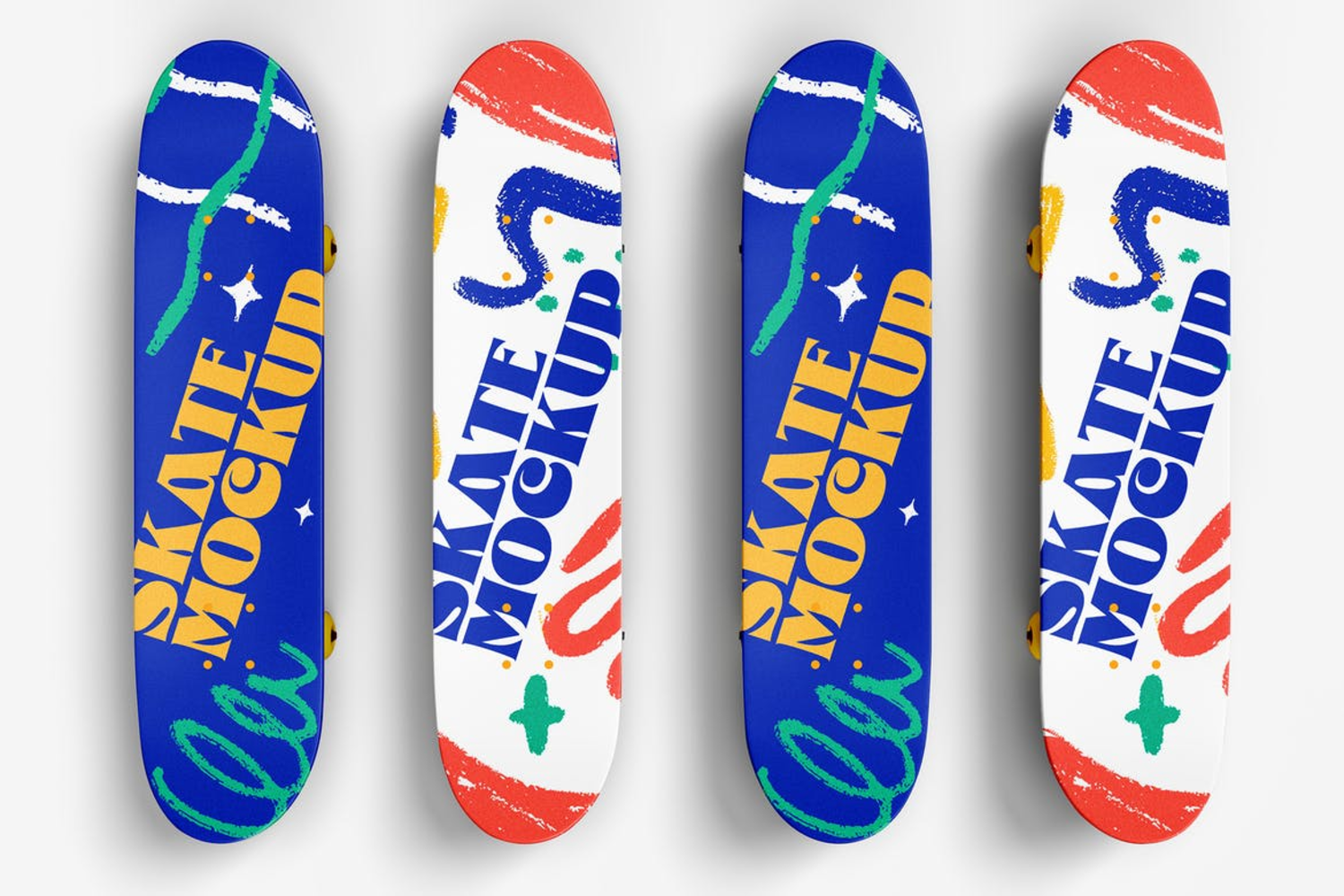 1791 8款潮流街头滑板设计PS样机素材(psd) Skateboard Mockup