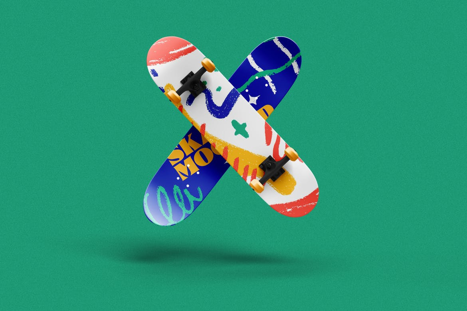 1791 8款潮流街头滑板设计PS样机素材(psd) Skateboard Mockup