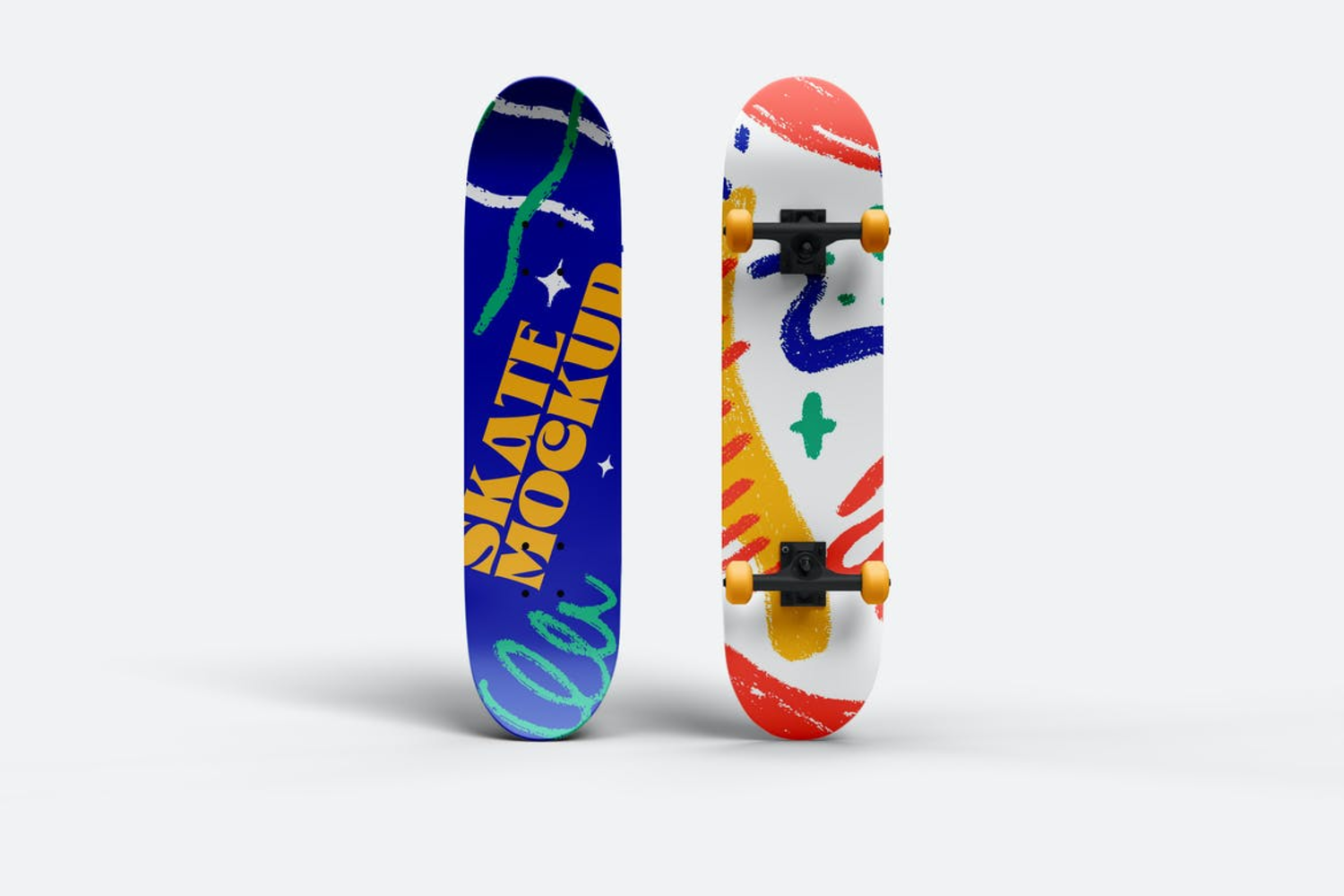 1791 8款潮流街头滑板设计PS样机素材(psd) Skateboard Mockup