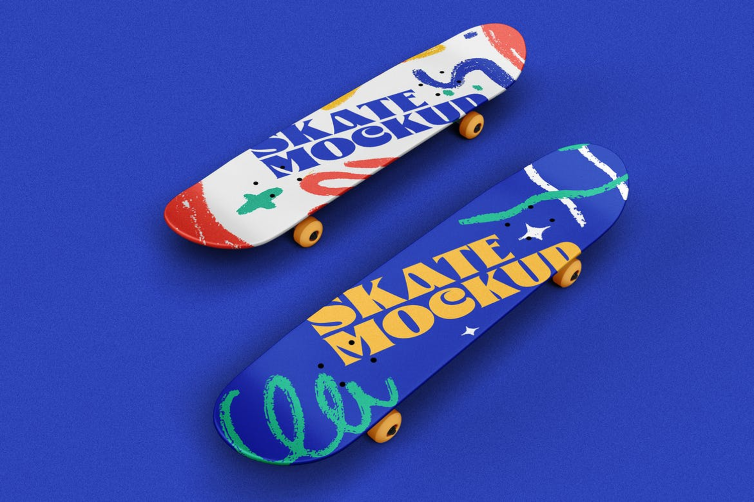 1791 8款潮流街头滑板设计PS样机素材(psd) Skateboard Mockup