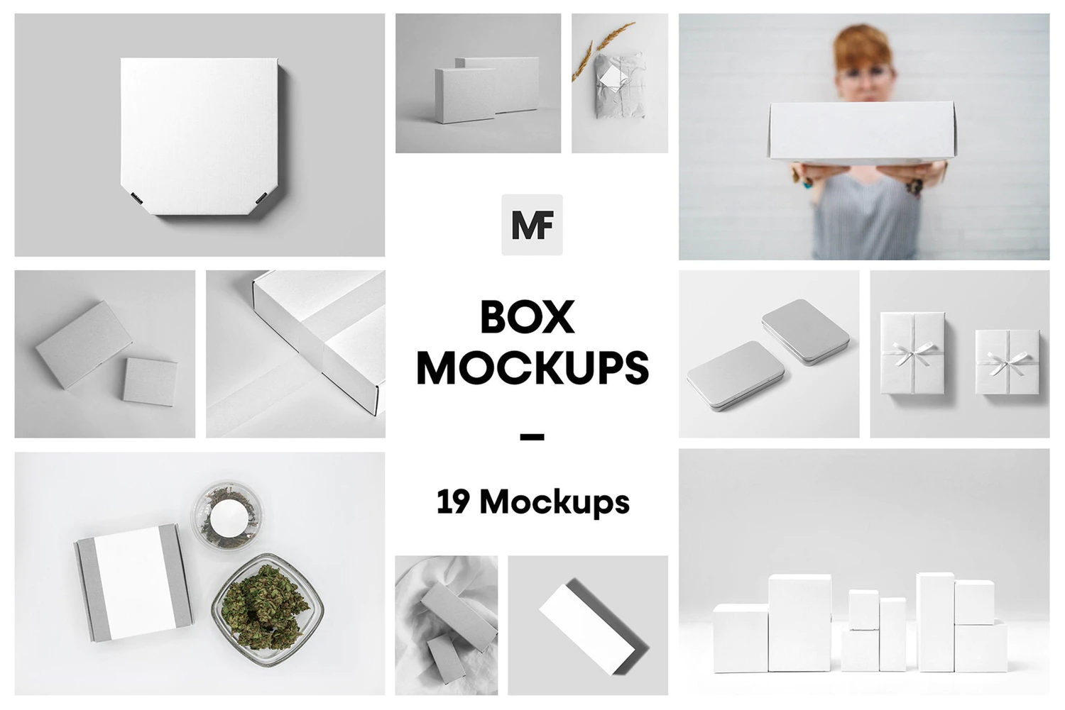 1792 精美场景的礼物包装盒样机素材包 Box Mockups vol