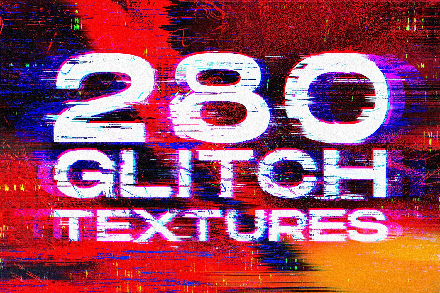 1837 280+炫彩故障艺术背景设计包280 Glitch Distortion Textures