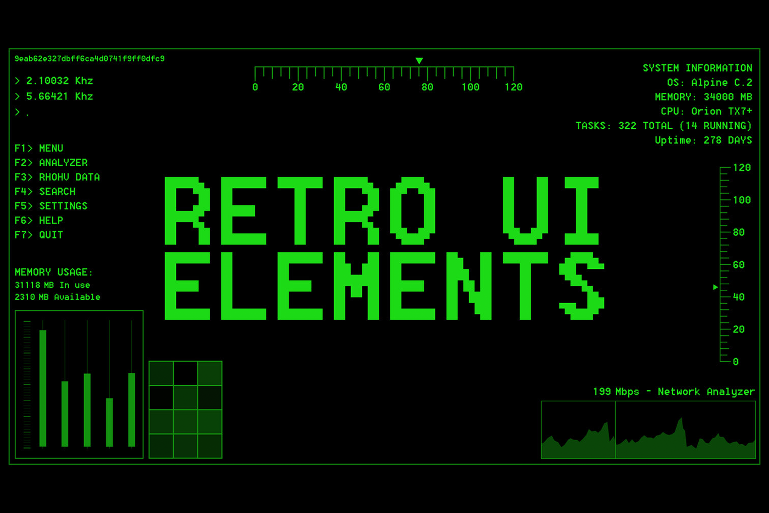 1847 50+款科幻UI循环动画视频素材 Retro UI Elements