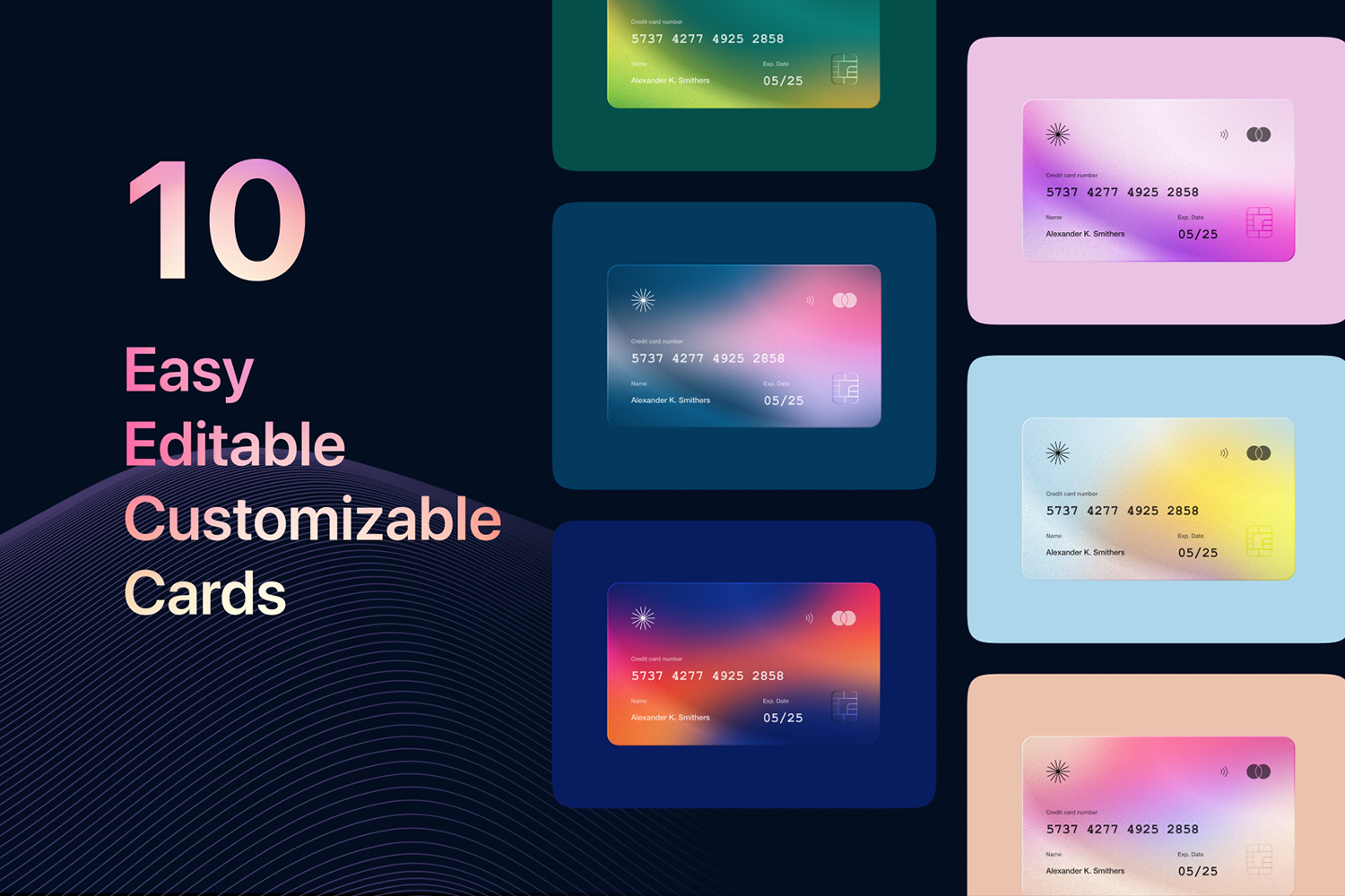 1854 半透明磨砂金属信用卡名片卡片设计模板素材(Fig-sketch) 3D Metal Credit Card Mockups – Fintech & SaaS