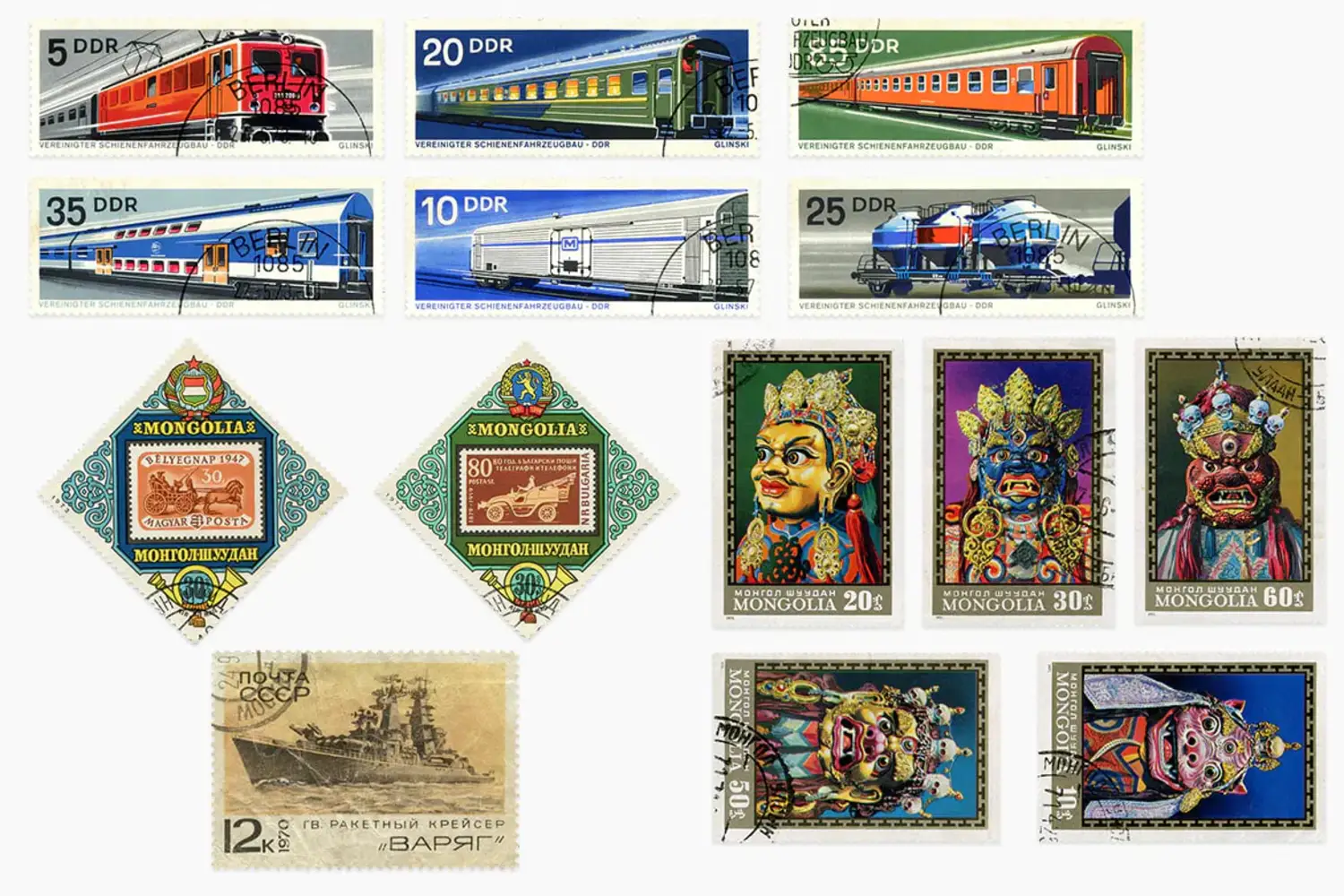 1859 25款复古邮票贴纸PNG免抠拼贴素材25 Postage Stamps v