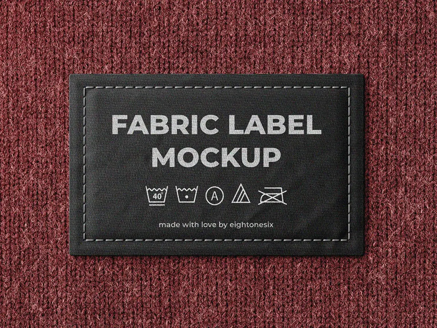 1887 纺织刺绣用品面料标签贴图PS样机 Fabric Label Mock-Up Template