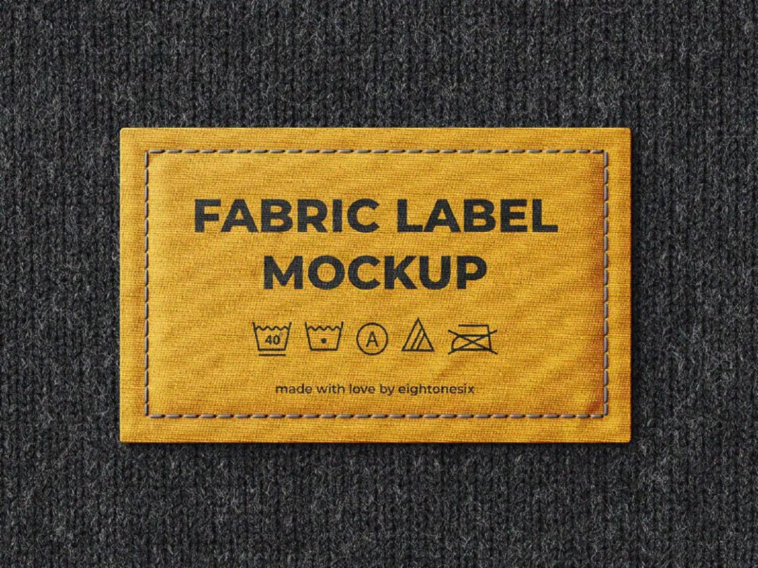 1887 纺织刺绣用品面料标签贴图PS样机 Fabric Label Mock-Up Template