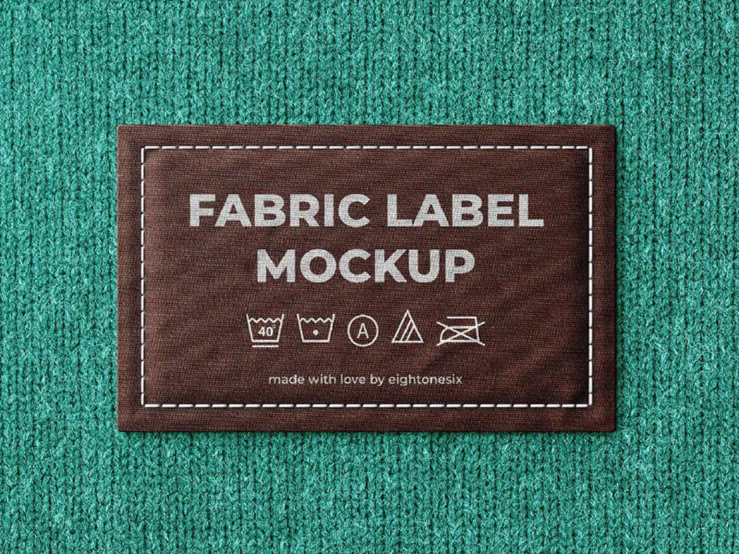 1887 纺织刺绣用品面料标签贴图PS样机 Fabric Label Mock-Up Template