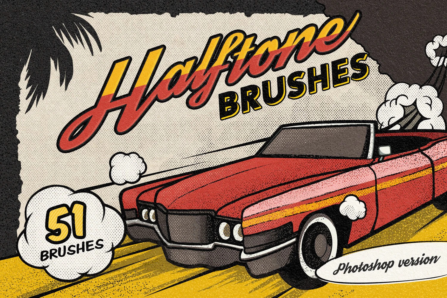 1893 复古漫画书波点半色调画笔PS笔刷 Vintage Comic Book Halftone Brushes