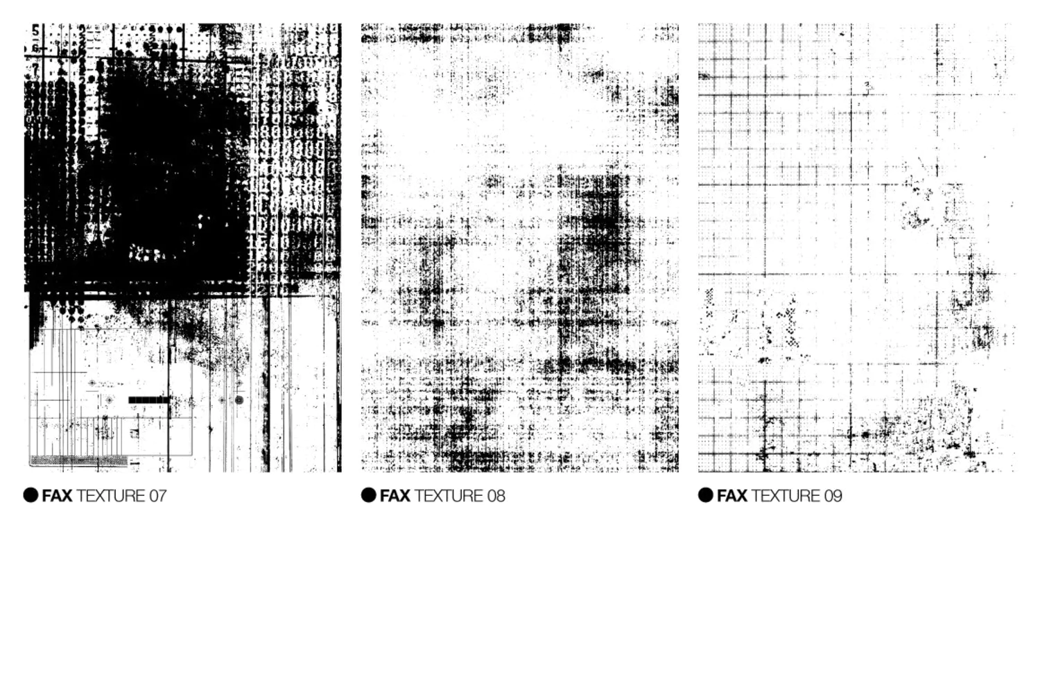 1894 矢量传真打印印刷机漏墨效果叠加AI素材FAX_TEXTURES