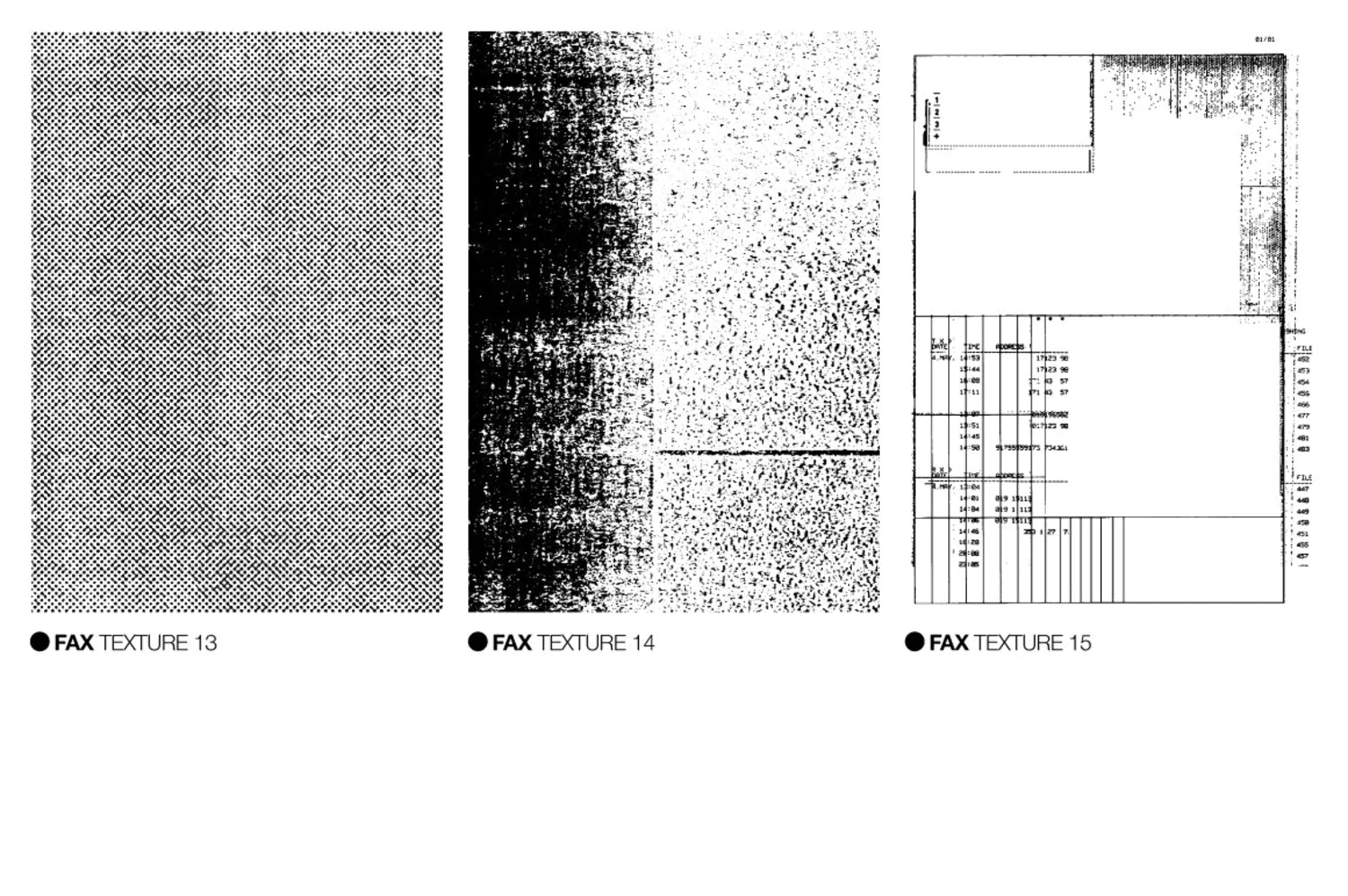 1894 矢量传真打印印刷机漏墨效果叠加AI素材FAX_TEXTURES