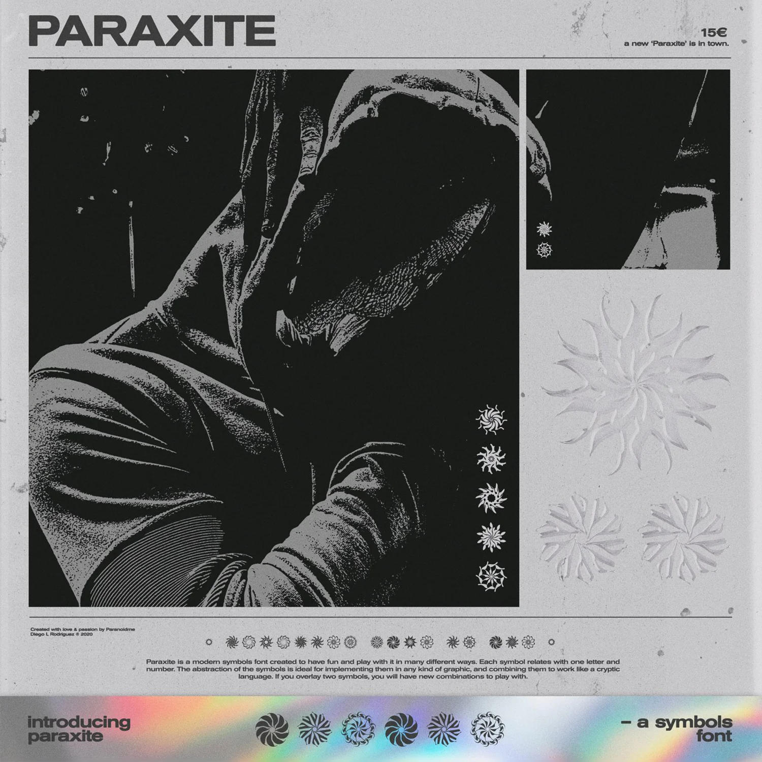 1915 PARAXITE现代酸性符号艺术装饰字体Paranoidme – PARAXITE FONT VOL 1