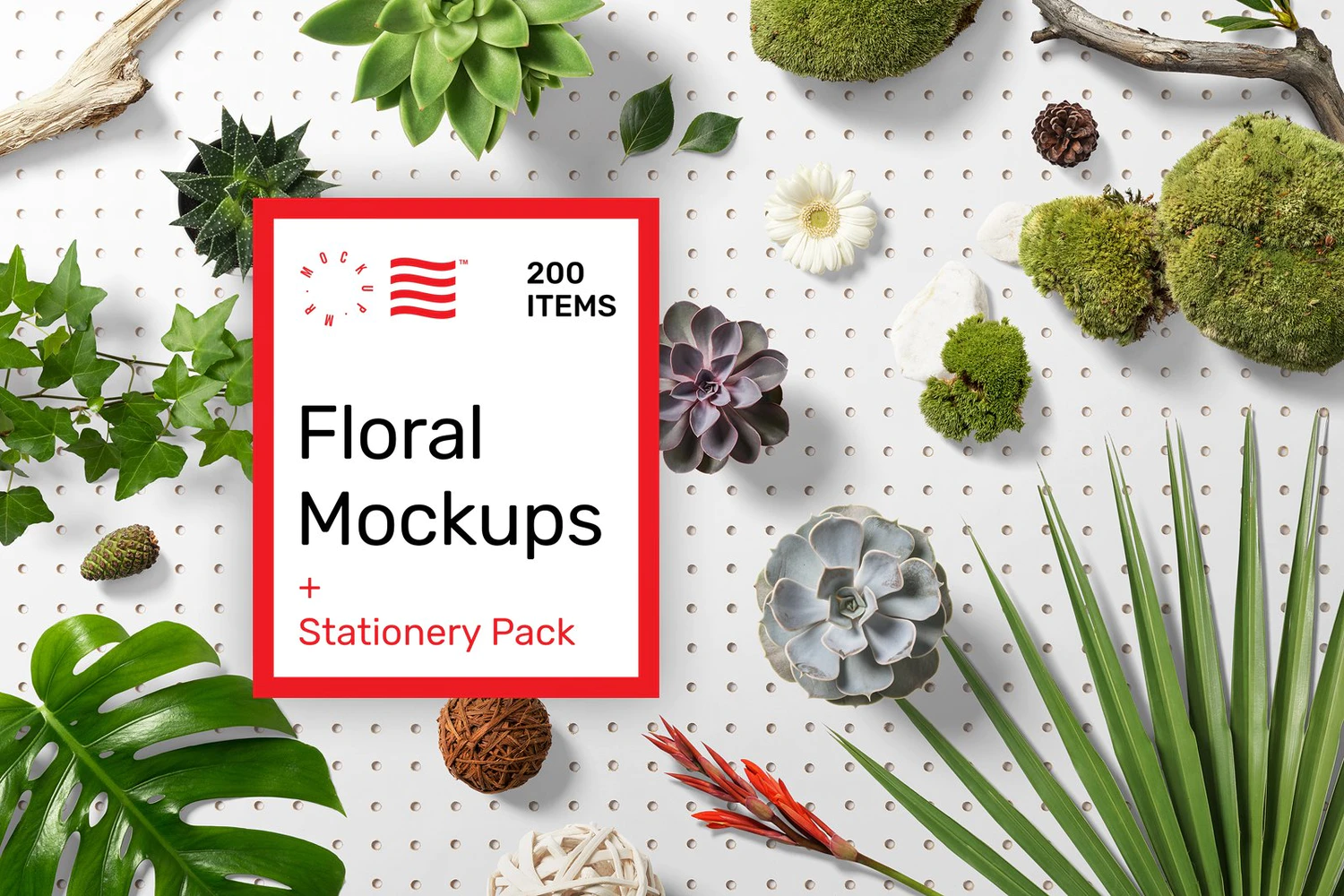 1917 绿植花店花卉多肉品牌VI设计样机套装 Floral PSD Mockups & Stationery Pack