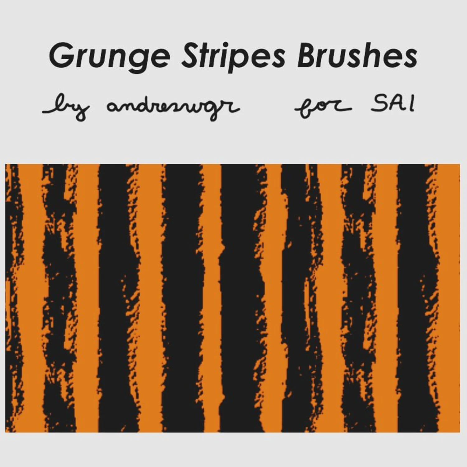 1958  SAI 条纹画笔笔刷Grunge Stripes Brushes for SAI