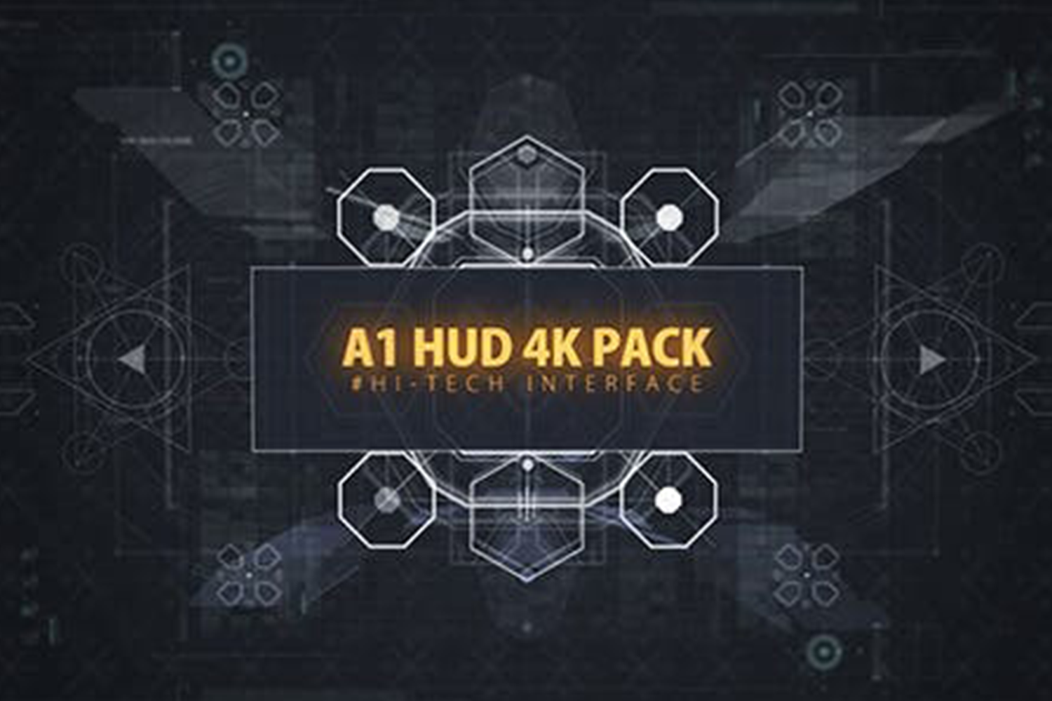 2043 HUD PACK数字界面占位符科幻UI技术未来钢铁侠电影屏幕AE模板素材 A1 HUD PACK