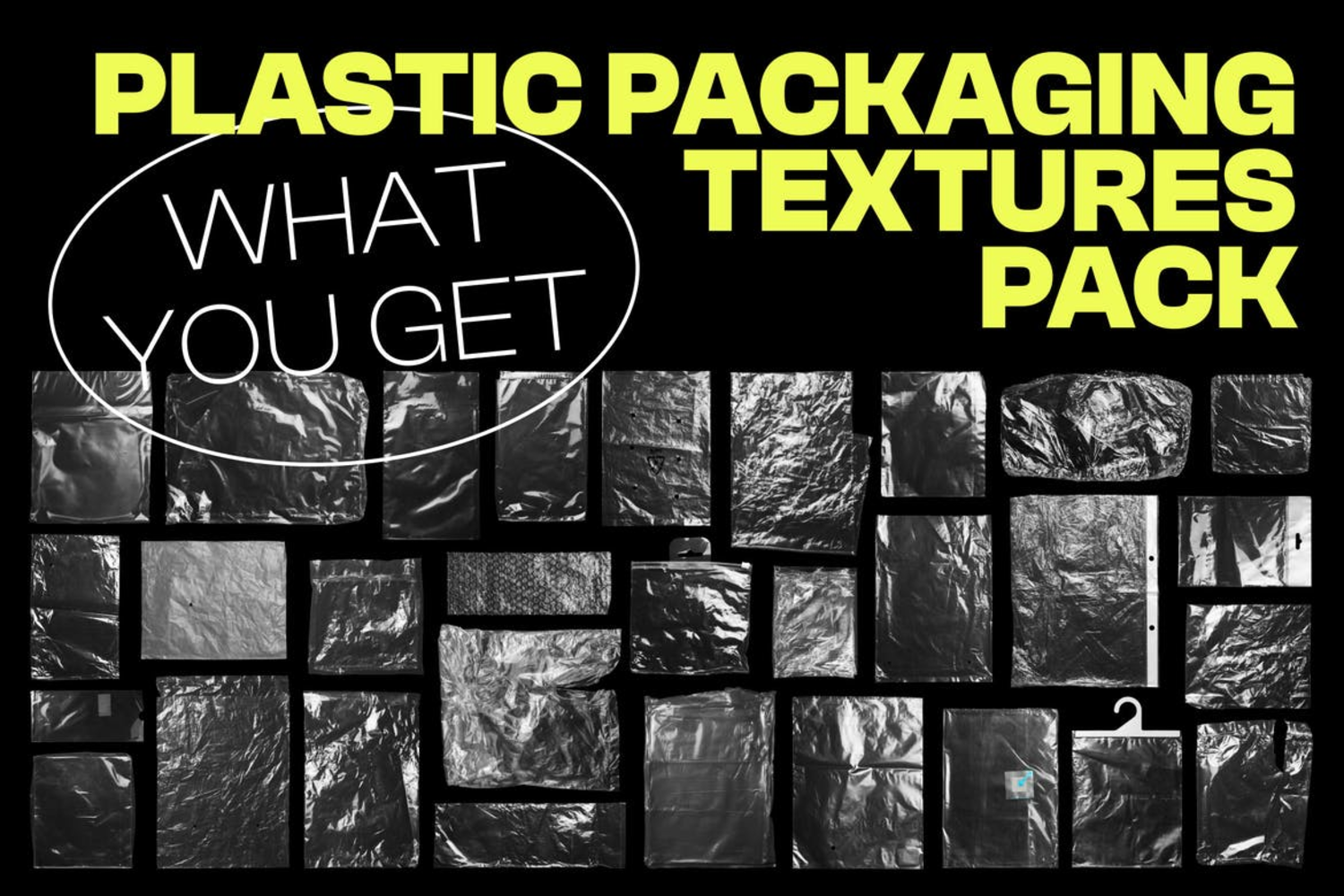 2177 30款潮流复古透明褶皱塑料薄膜保鲜膜包装纸png免抠图片设计素材 Plastic Packaging Vol
