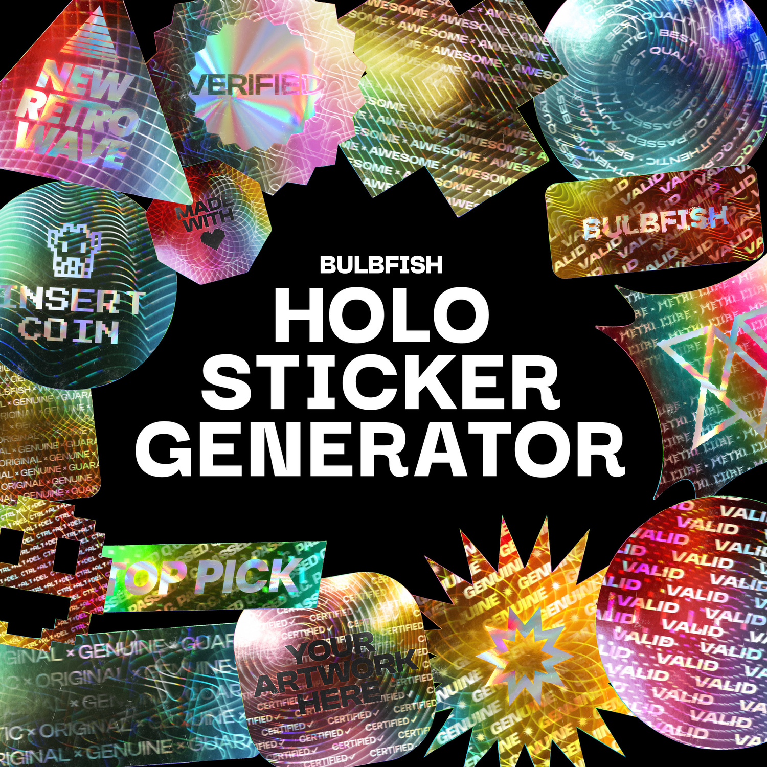 2180 全息贴纸不干胶镭射渐变PS样机 HOLO STICKER GENERATOR