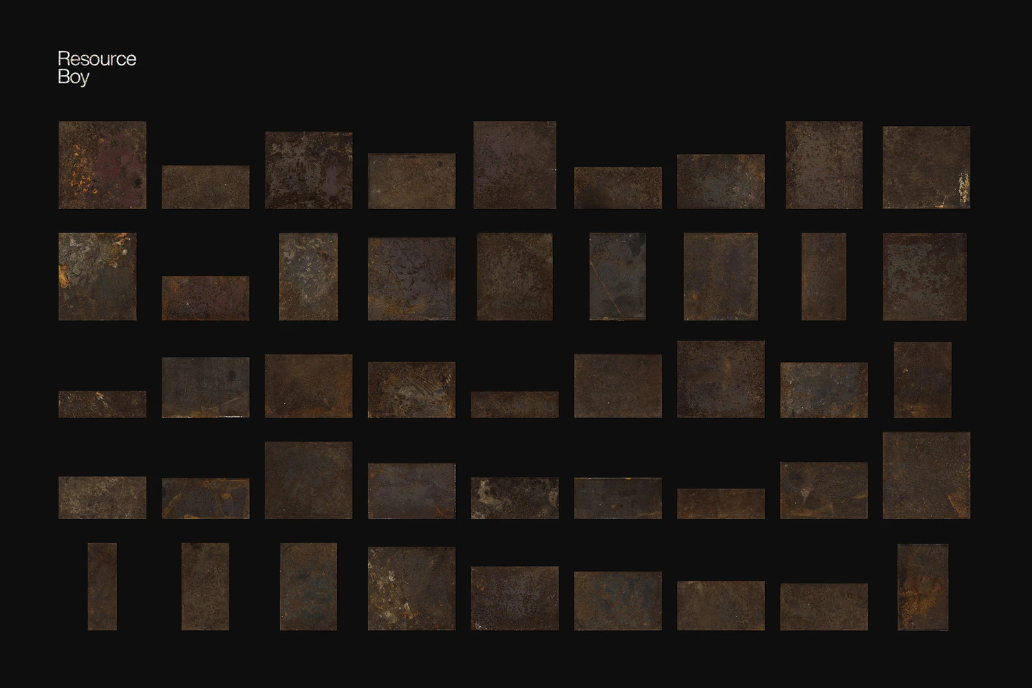 2192 50款可商用复古做旧铁质生锈污迹高清4K背景肌理设计包Resource Boy – Rust Textures