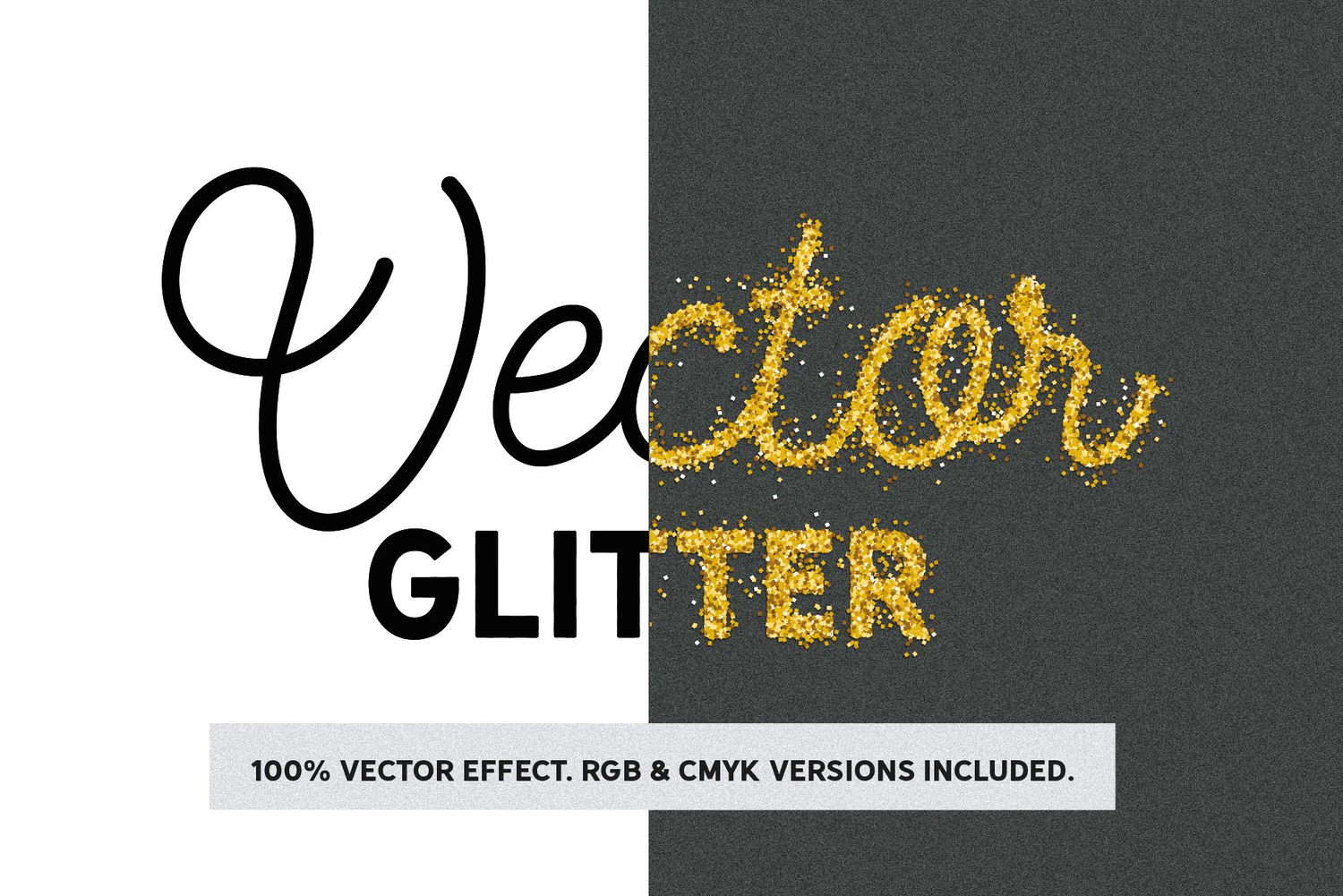2206 矢量AI闪光金粉效果笔刷样式 Vector Glitter for Adobe Illustrator