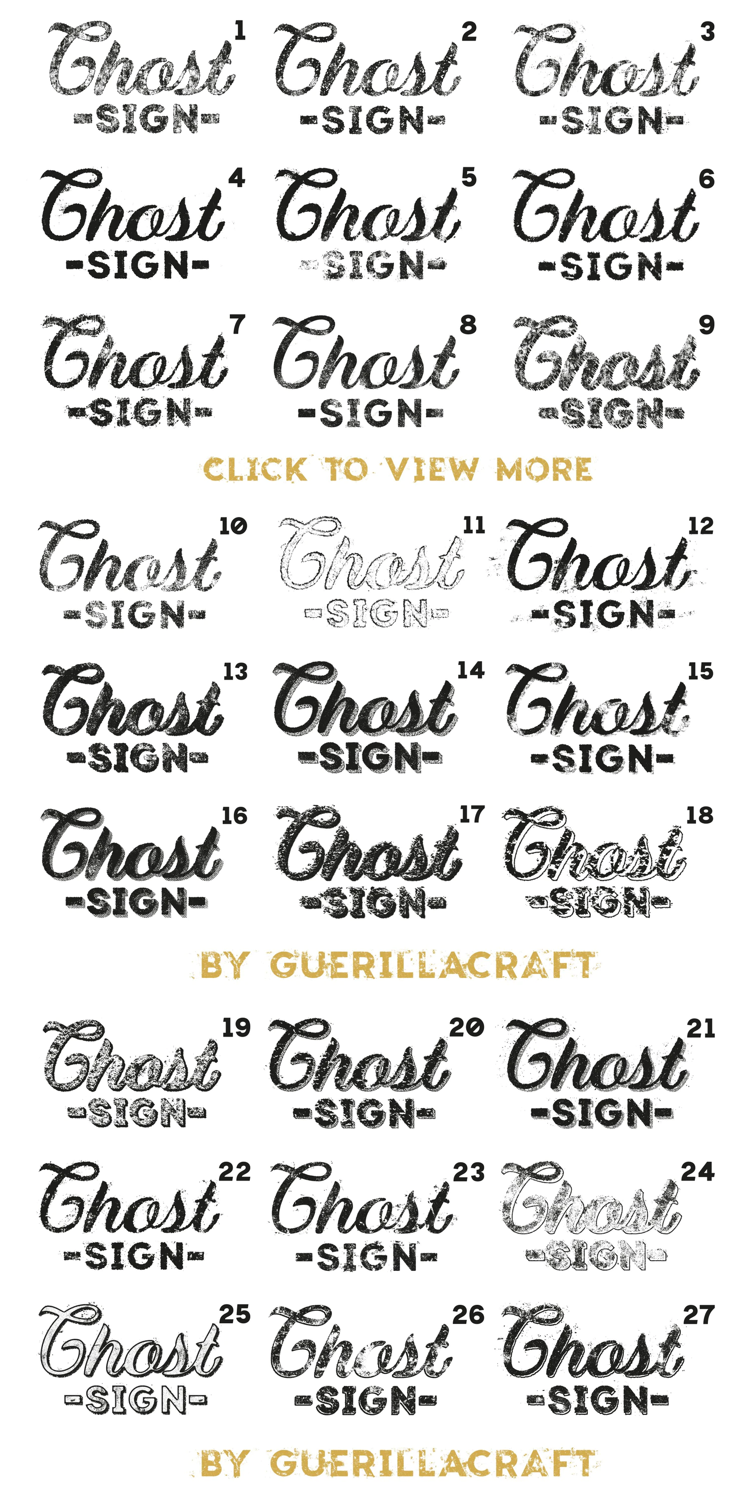 2218 复古噪点壁画效果AI矢量笔刷素材包 Ghost Signs by Guerillacraft