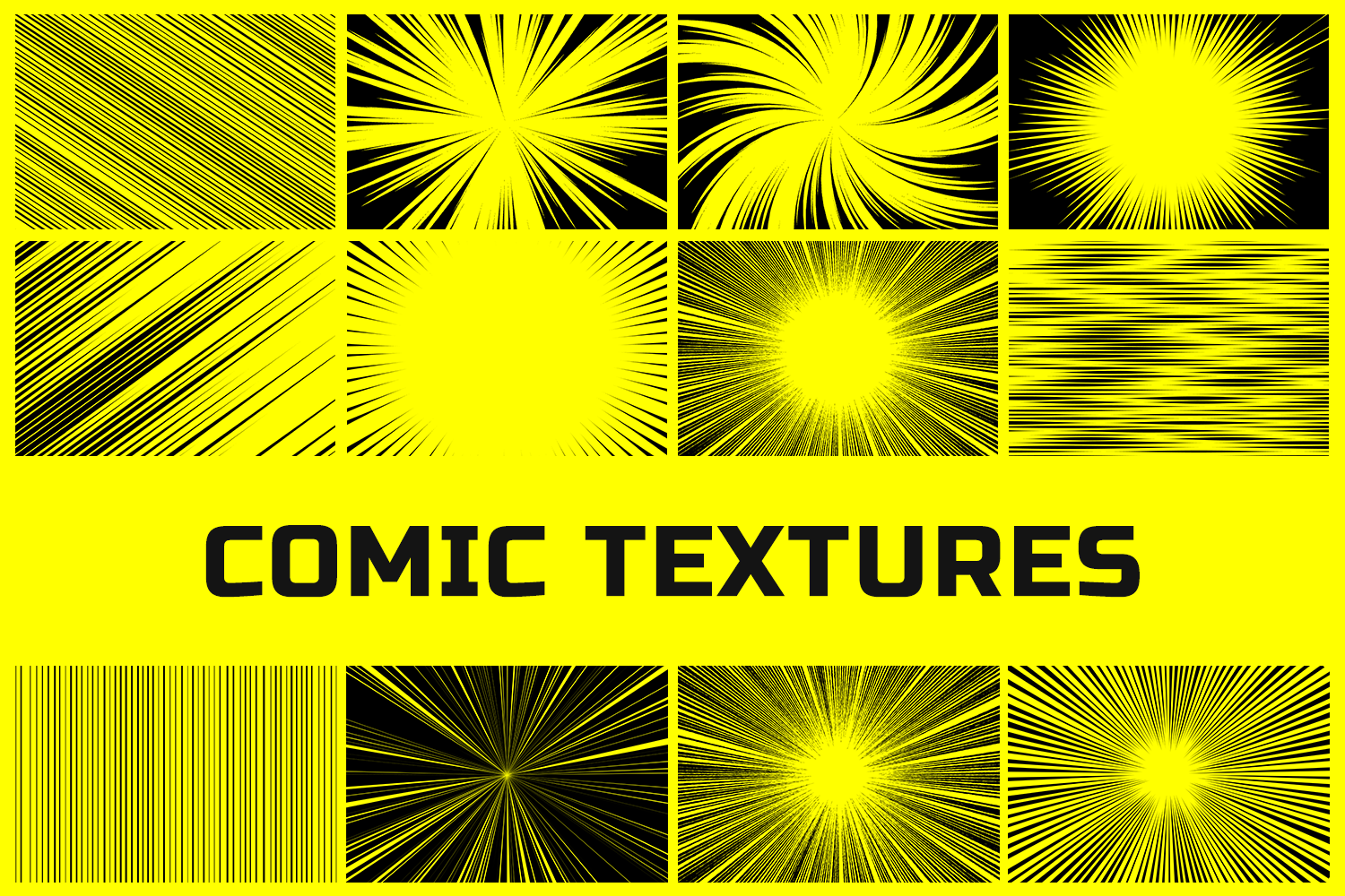 2226 27款漫画放射线条背景素材 Comic Textures