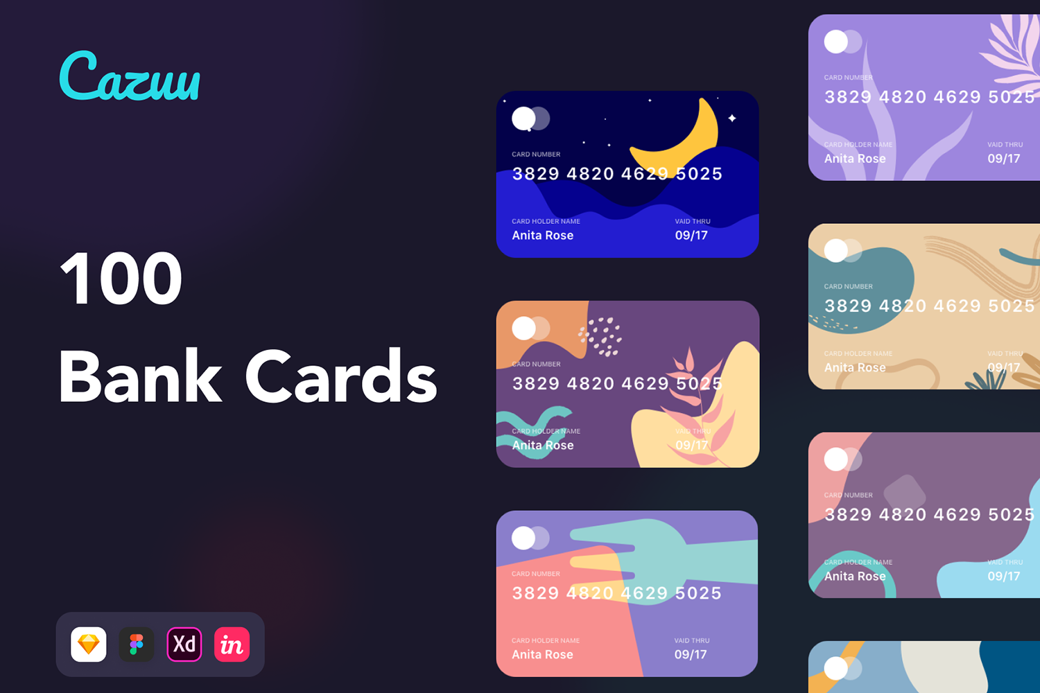 2251 100款信用卡银行卡卡片设计UI素材Cazuu – 100 Bank Cards